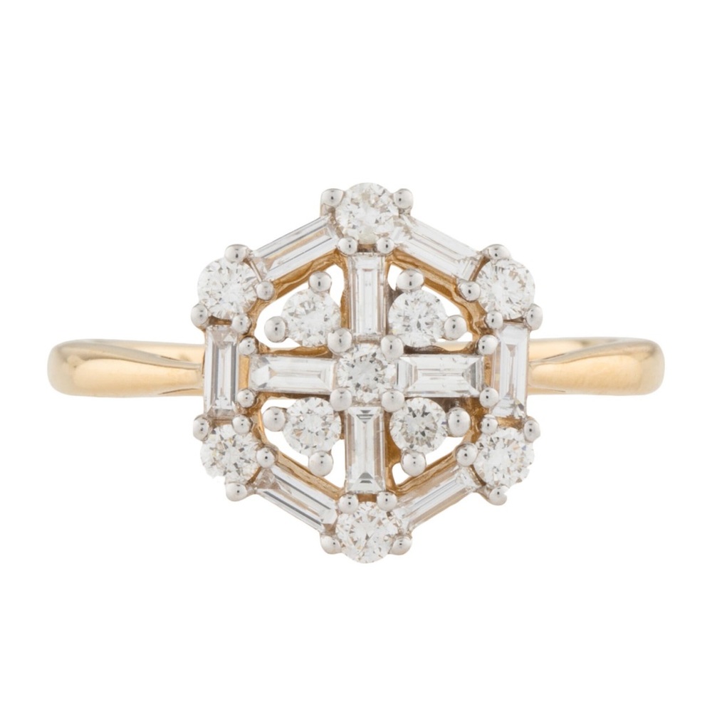 Baguette + Round Diamond Cluster Ring